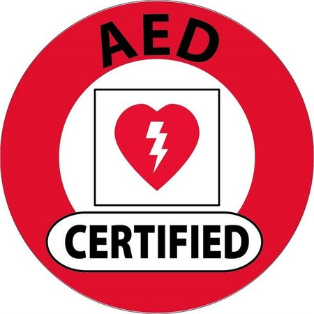 NMC HARD HAT LABEL, AED CERTIFIED, 2 HH132R